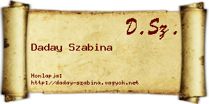 Daday Szabina névjegykártya